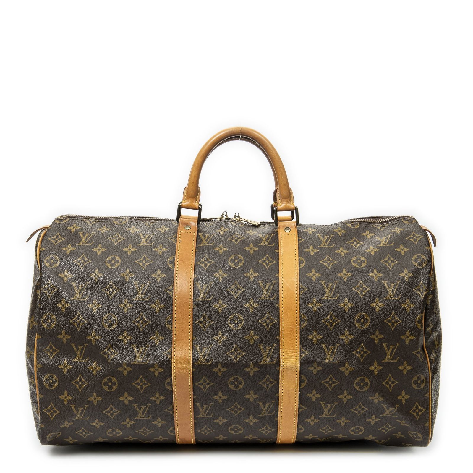 [中古] LOUIS VUITTON ルイヴィトンキーポル茶色モノグラムキャンバスAB