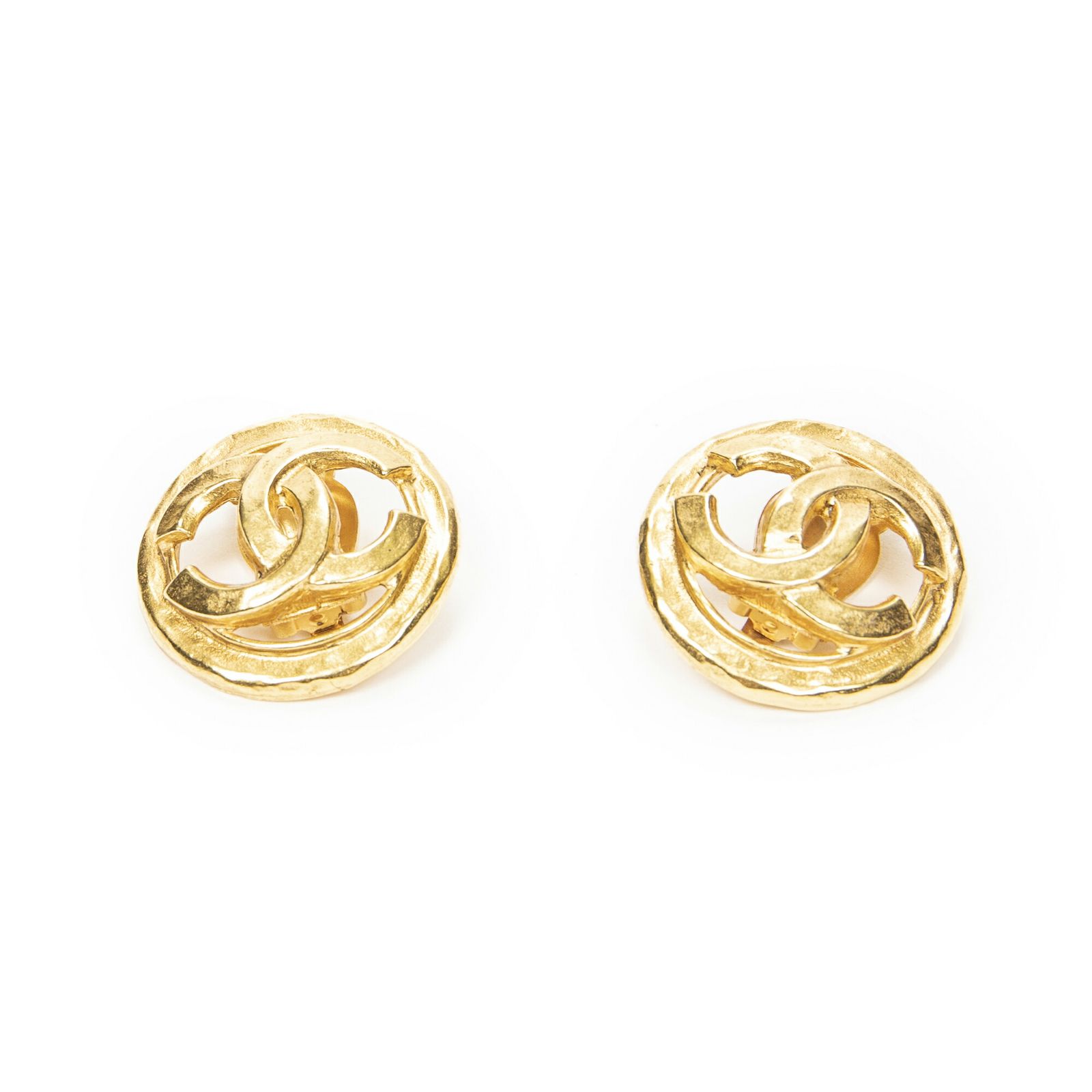 [中古] CHANEL シャネルココマーク ラウンド クリップタイプ イヤリング金金メッキA