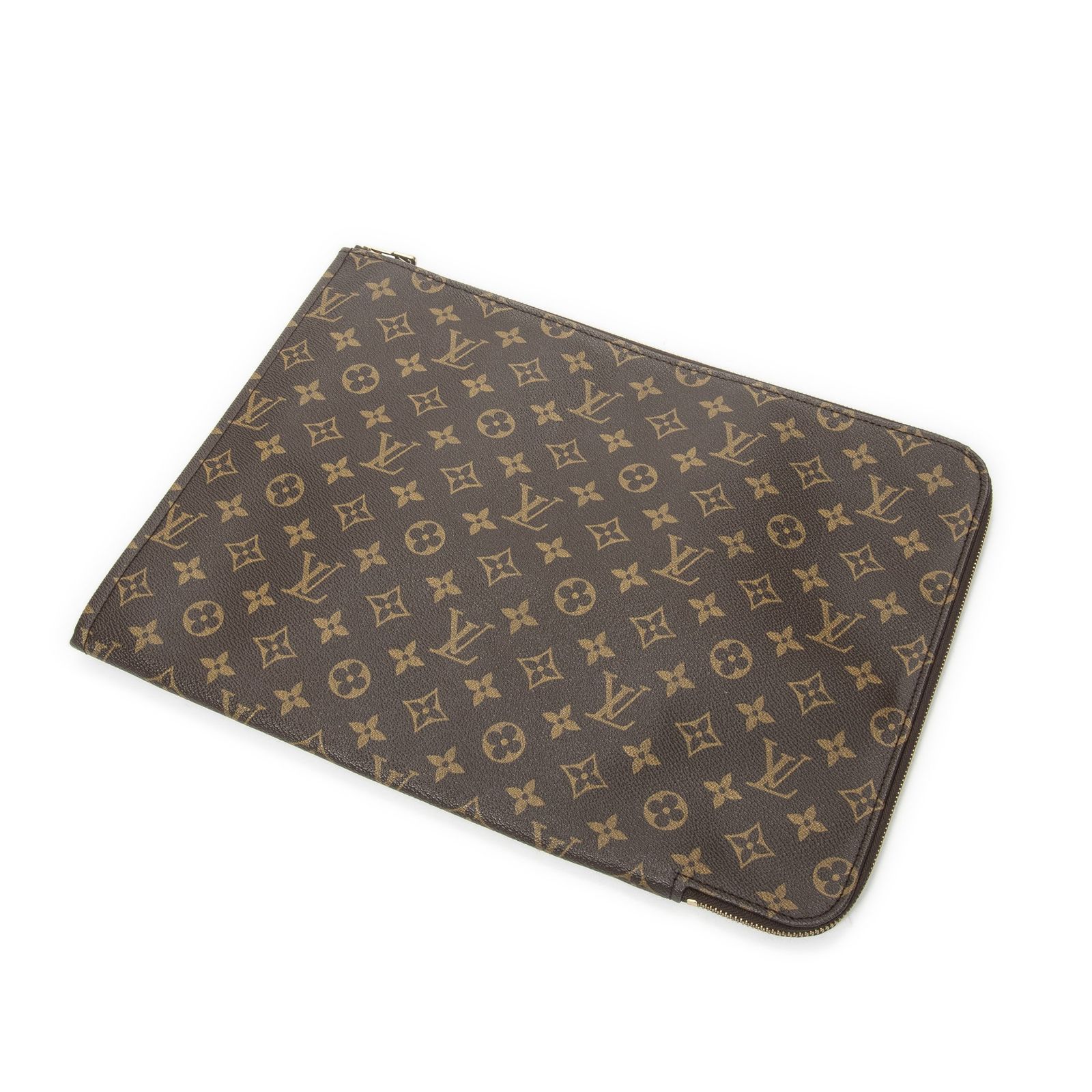 [中古] LOUIS VUITTON ルイヴィトンポッシュドキュメント茶色モノグラムキャンバスA