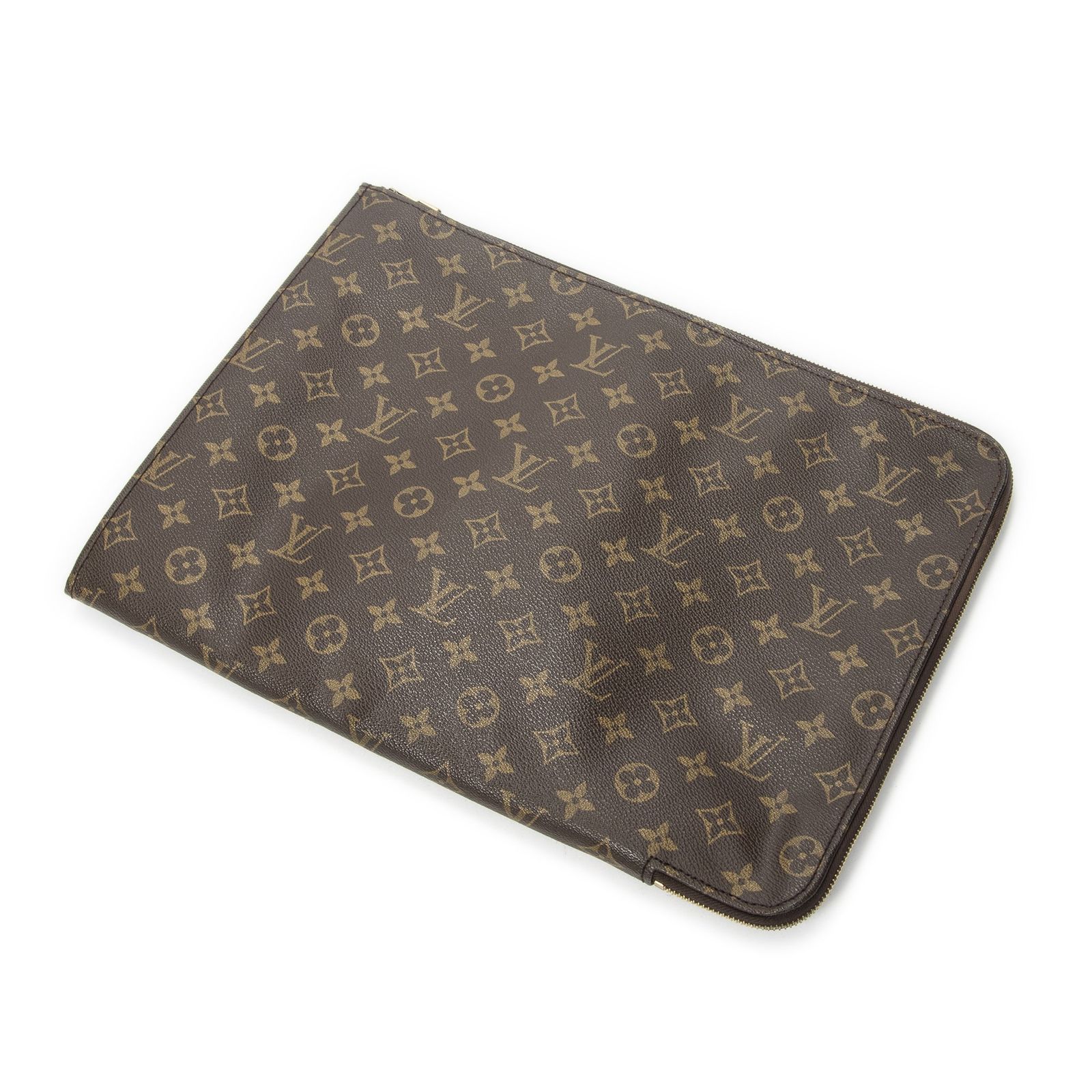 [中古] LOUIS VUITTON ルイヴィトンポッシュドキュメント茶色モノグラムキャンバスA