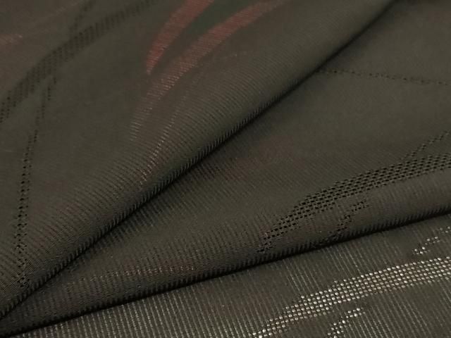 平和屋着物＊夏物　小紋　紗　芝文　黒地　正絹　逸品　AABJ3296jd