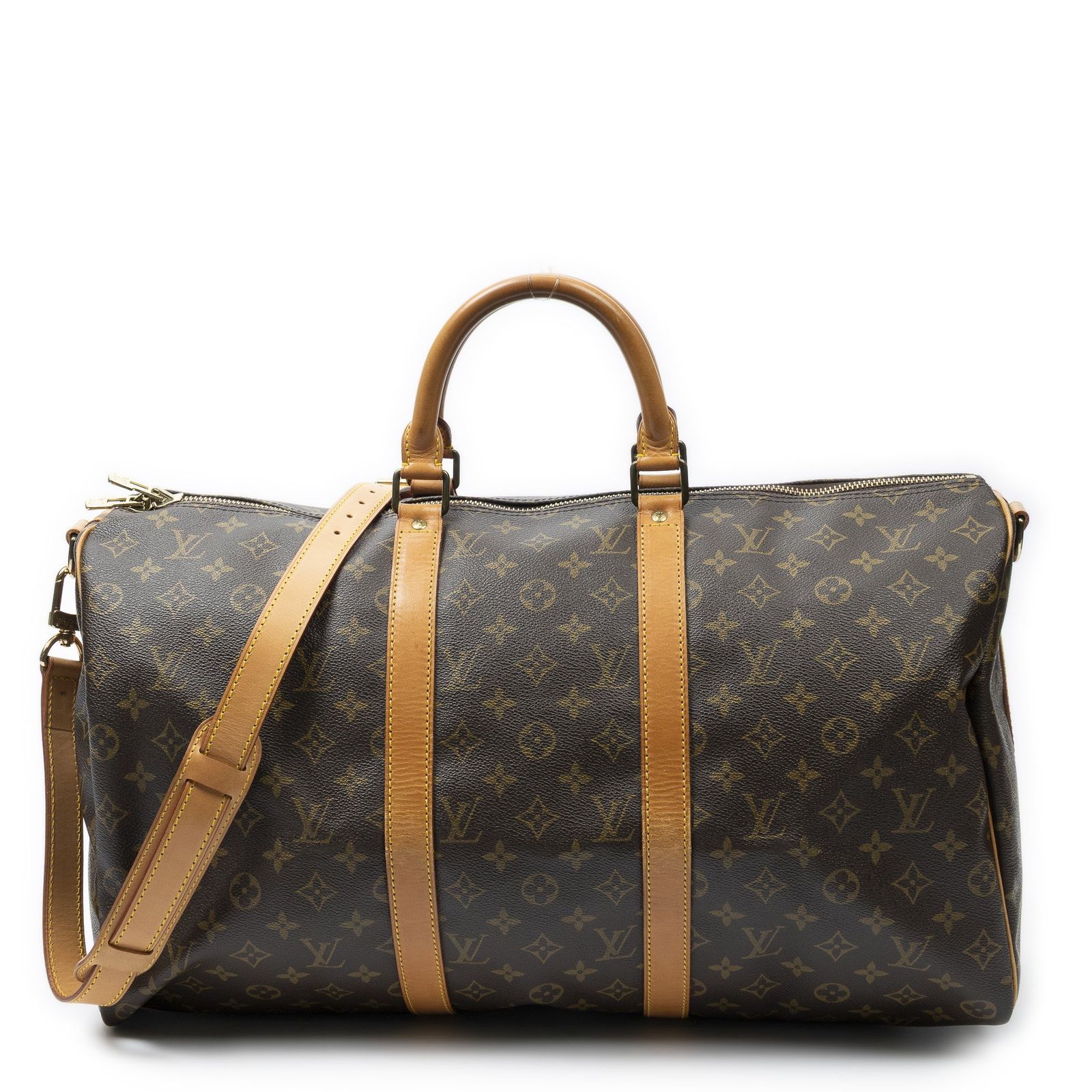 [中古] LOUIS VUITTON ルイヴィトンキーポル バンドリエール茶色モノグラムキャンバスA