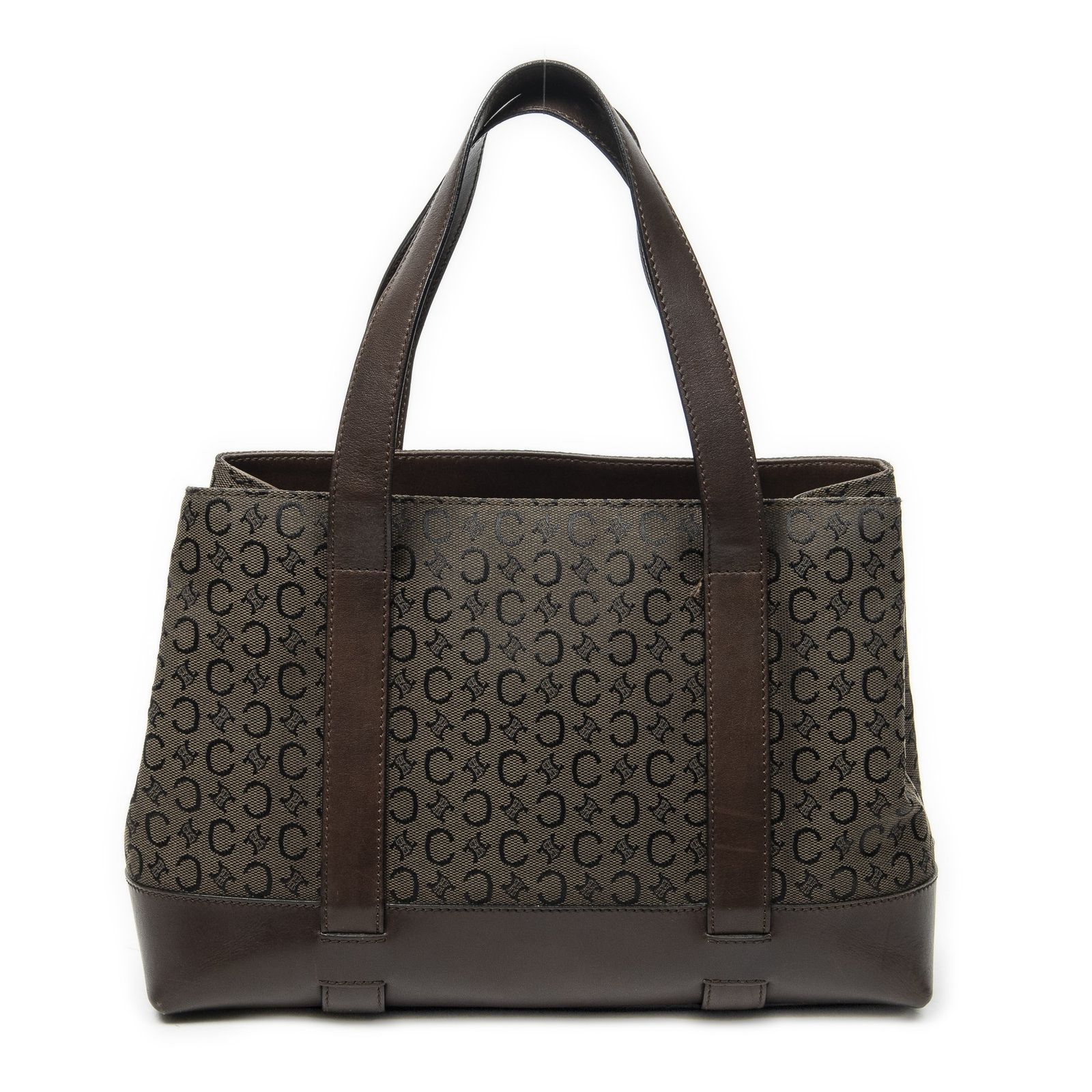 [中古] CELINE セリーヌオープントート茶色C マカダムキャンバスA
