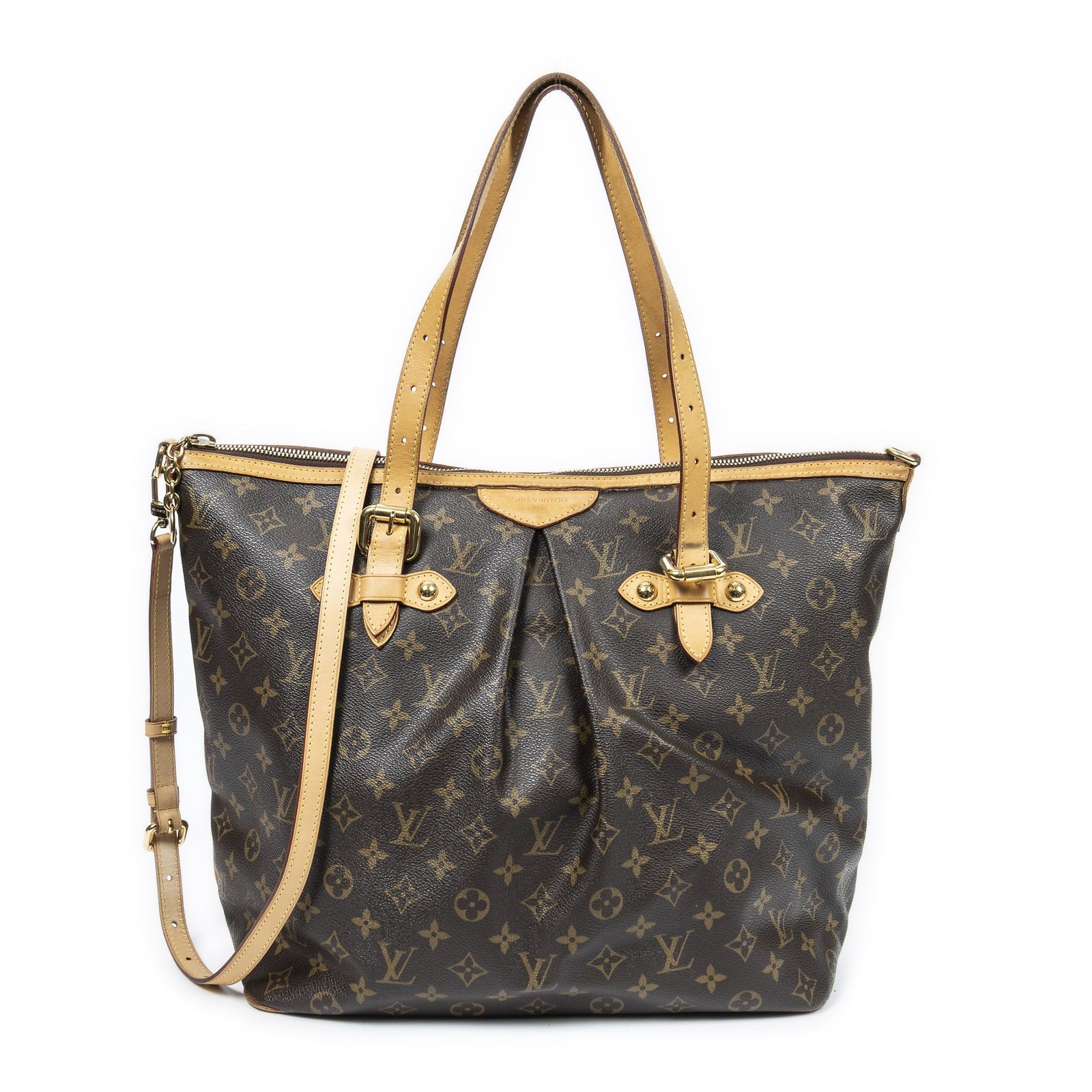 [中古] LOUIS VUITTON ルイヴィトンパレルモ茶色モノグラムキャンバスAB