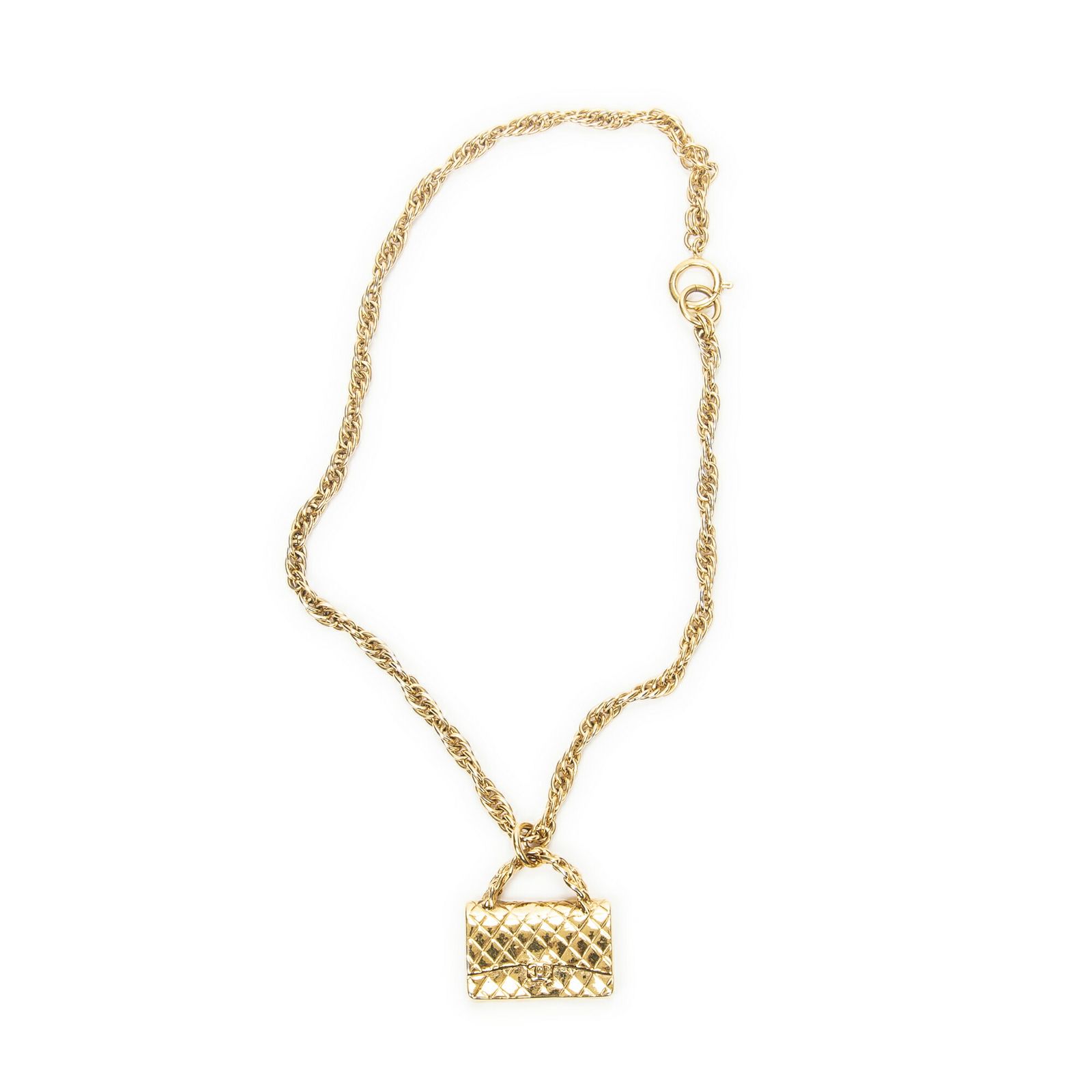 [中古] CHANEL シャネルココマーク ハート ペンダント チェーン ネックレス金金メッキA