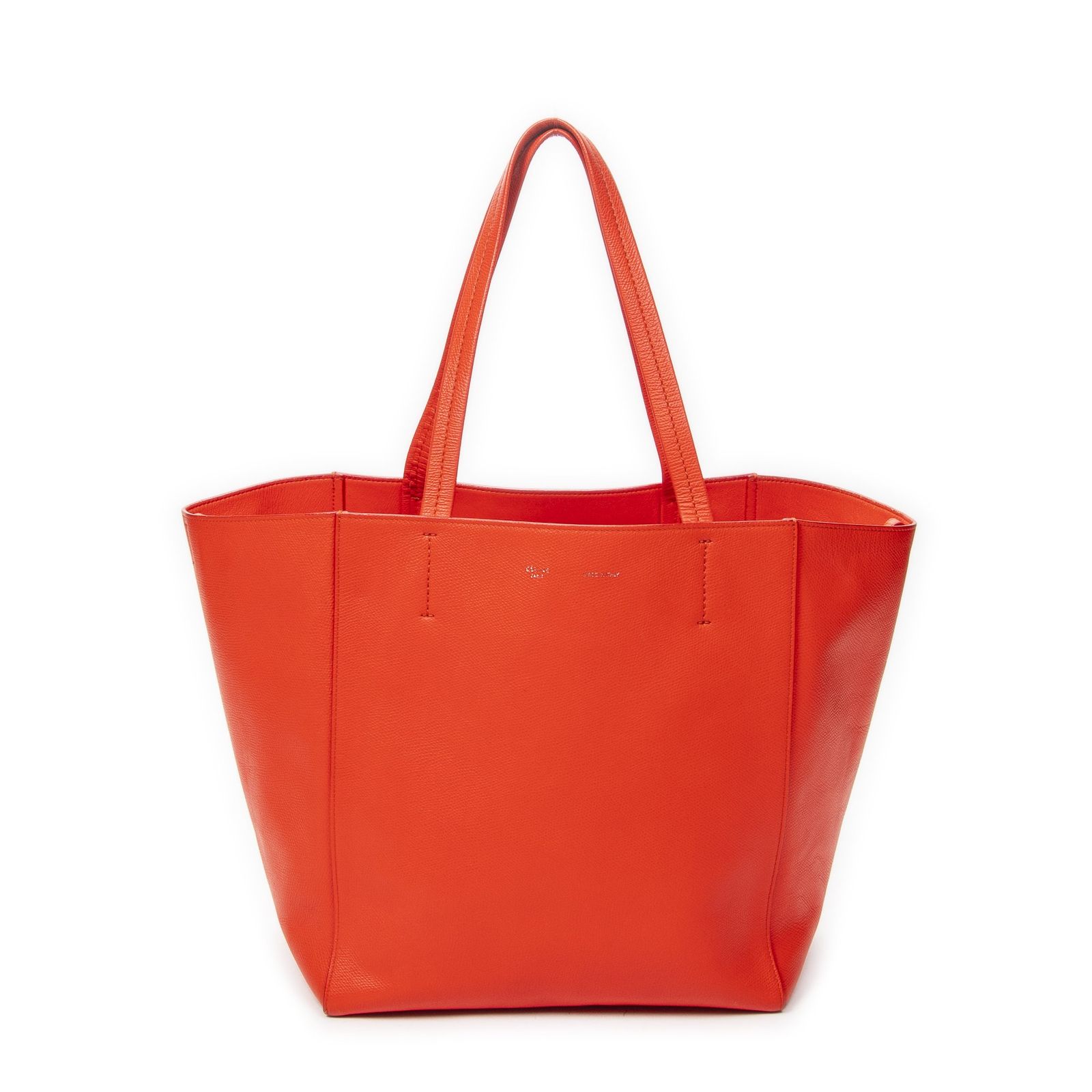 [中古] CELINE セリーヌスモール カバス ファントム トート赤グレインカーフスキンレザーA