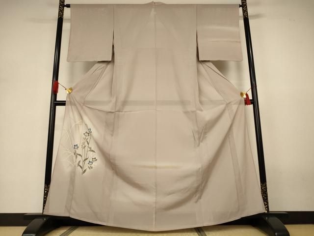 平和屋着物＊夏物　訪問着　絽　駒刺繍　手描き　草花文　暈し染め　金彩　正絹　逸品　未使用　AABJ3321jd