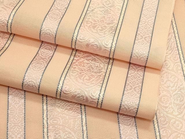 平和屋着物＊夏物　本場筑前博多織　八寸名古屋帯　草花間道　正絹　逸品　未使用　CABH5733rv