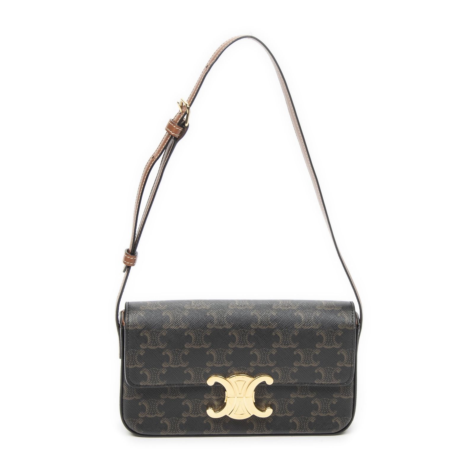 [中古] CELINE セリーヌクロード茶色トリオンフ PVCキャンバスA