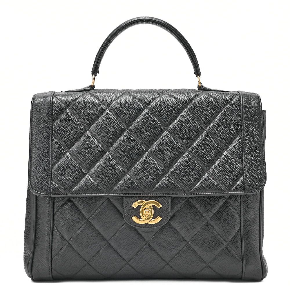 CHANEL シャネル　ハンドバッグ　 マトラッセ 　キャビアスキン 　黒（ゴールド金具） レディース トートバック ハイブランド【中古】【送料無料】