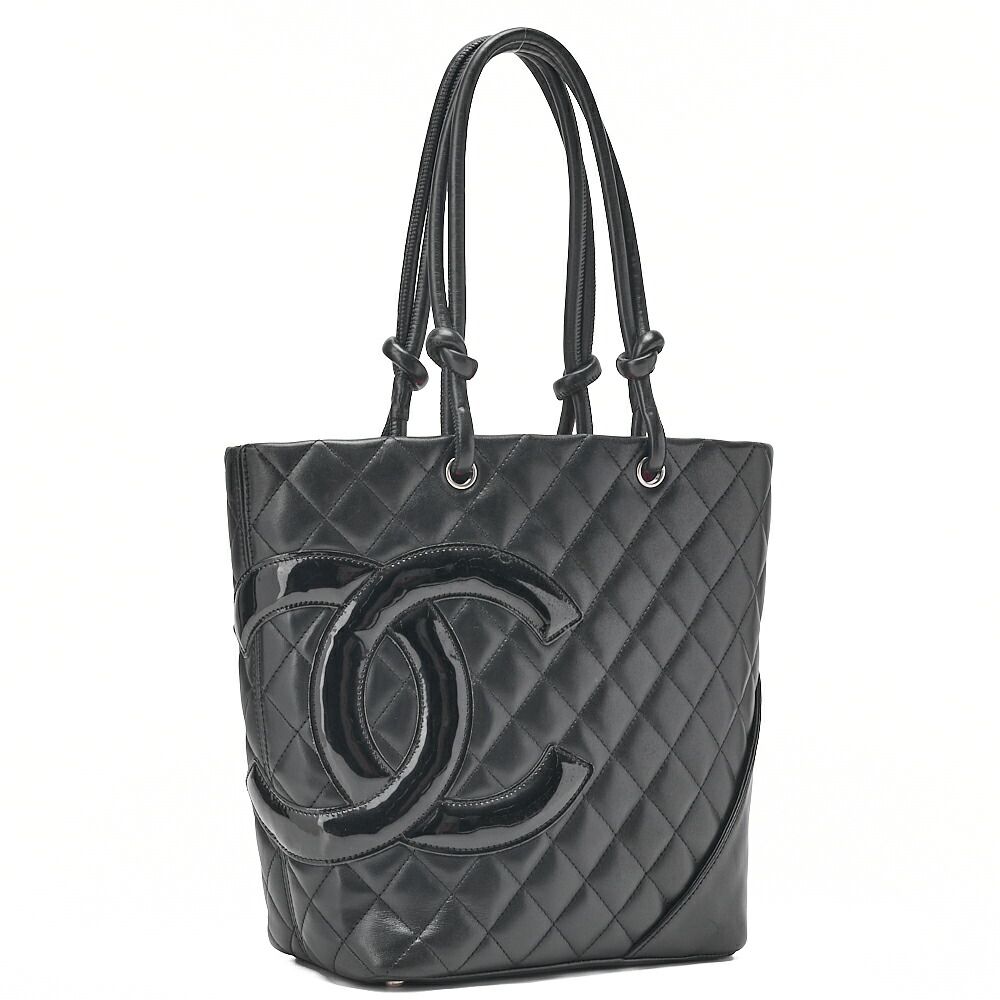 CHANEL シャネル カーフレザー×エナメル カンボンライン ボーリング