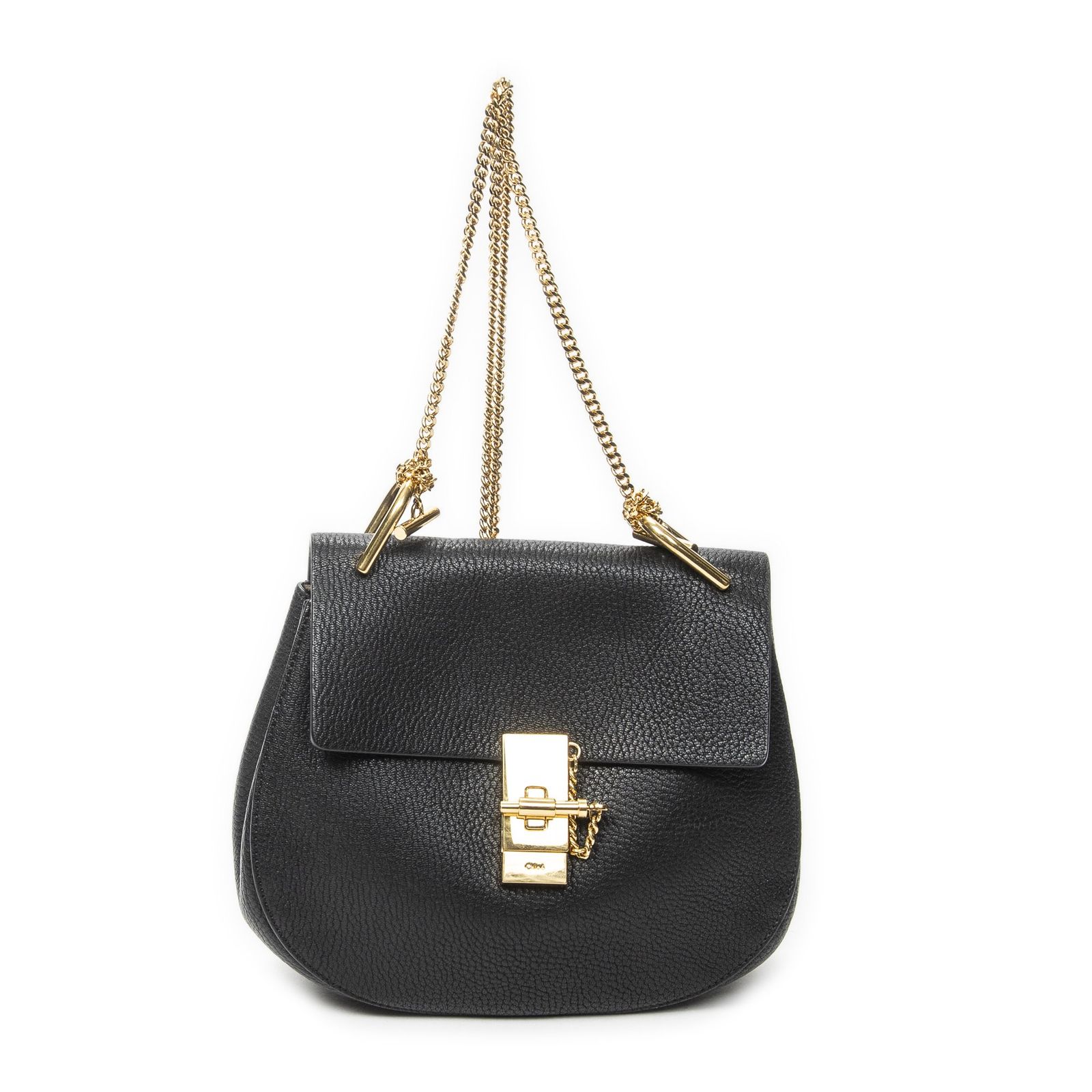 [中古] CHLOE クロエスモール・ドリュー黒グレインカーフスキンレザーA
