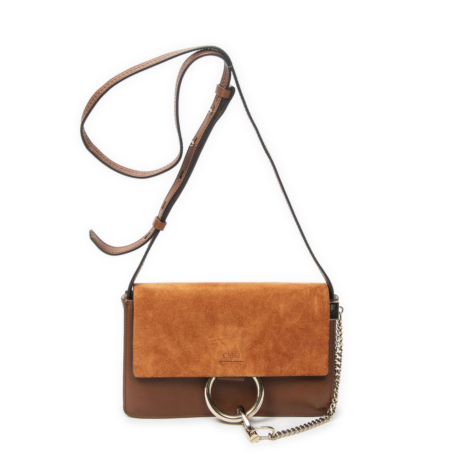 [中古] CHLOE クロエスモールフェイ茶色カーフスキンレザーA