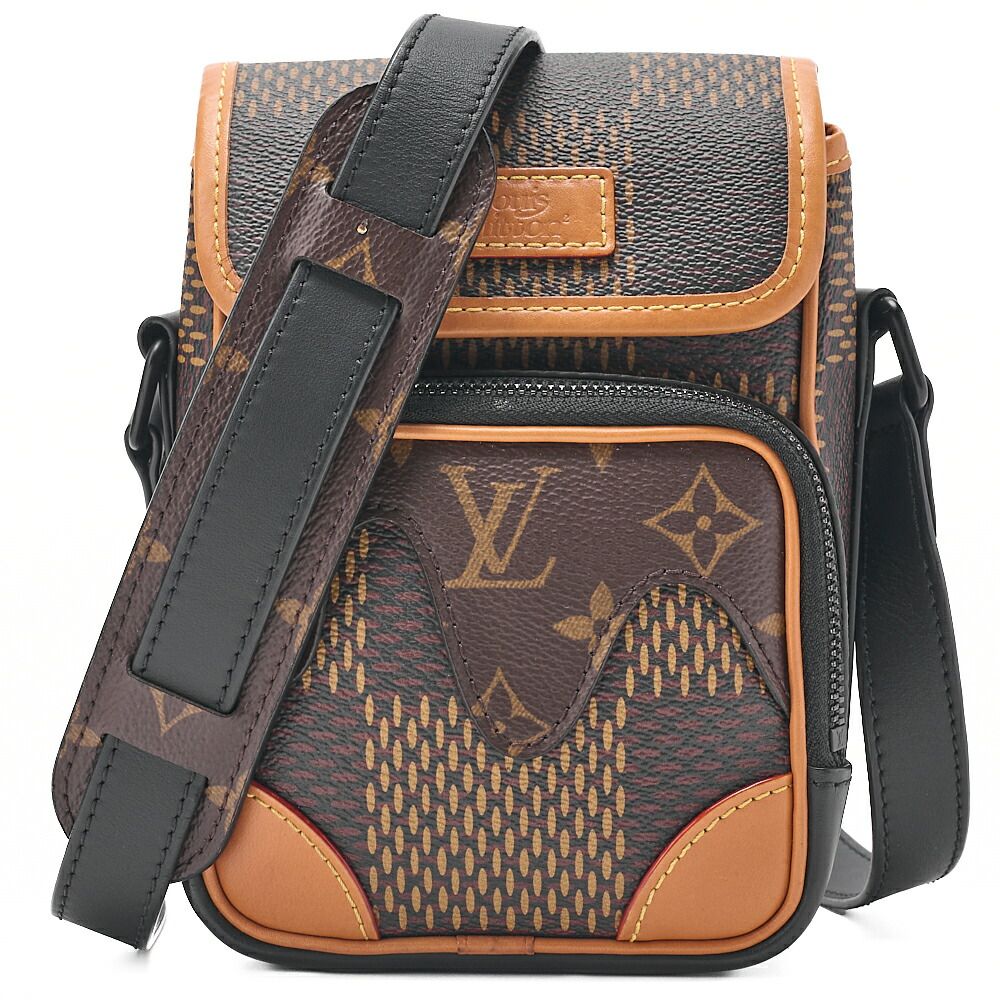 LOUIS VUITTON ルイヴィトン　ダミエ　ジャイアント　アマゾン　NIGO コラボ　メッセンジャー N40357　ブラウン（ブラック金具）【中古】【送料無料】