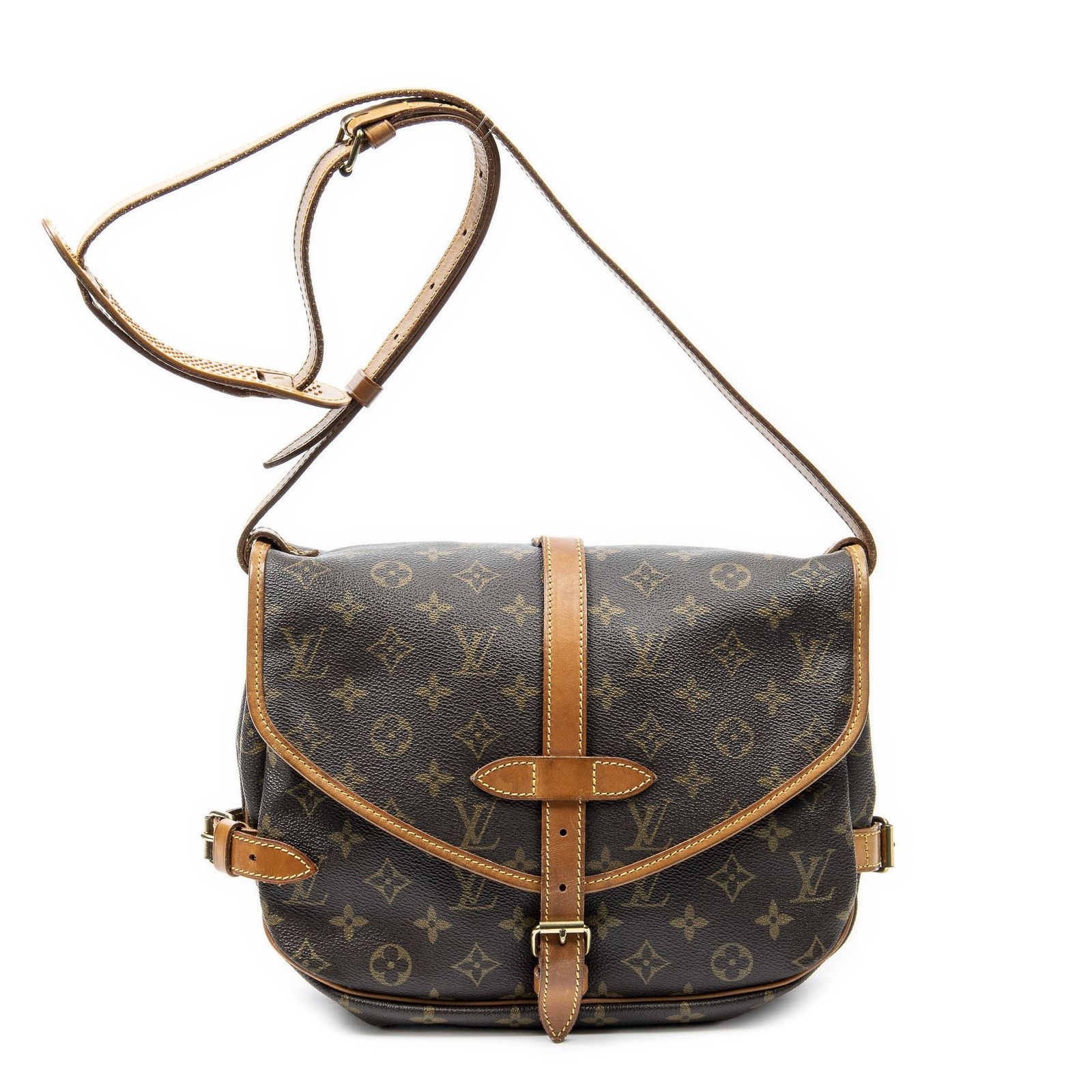 [中古] LOUIS VUITTON ルイヴィトンソミュール茶色モノグラムキャンバスAB