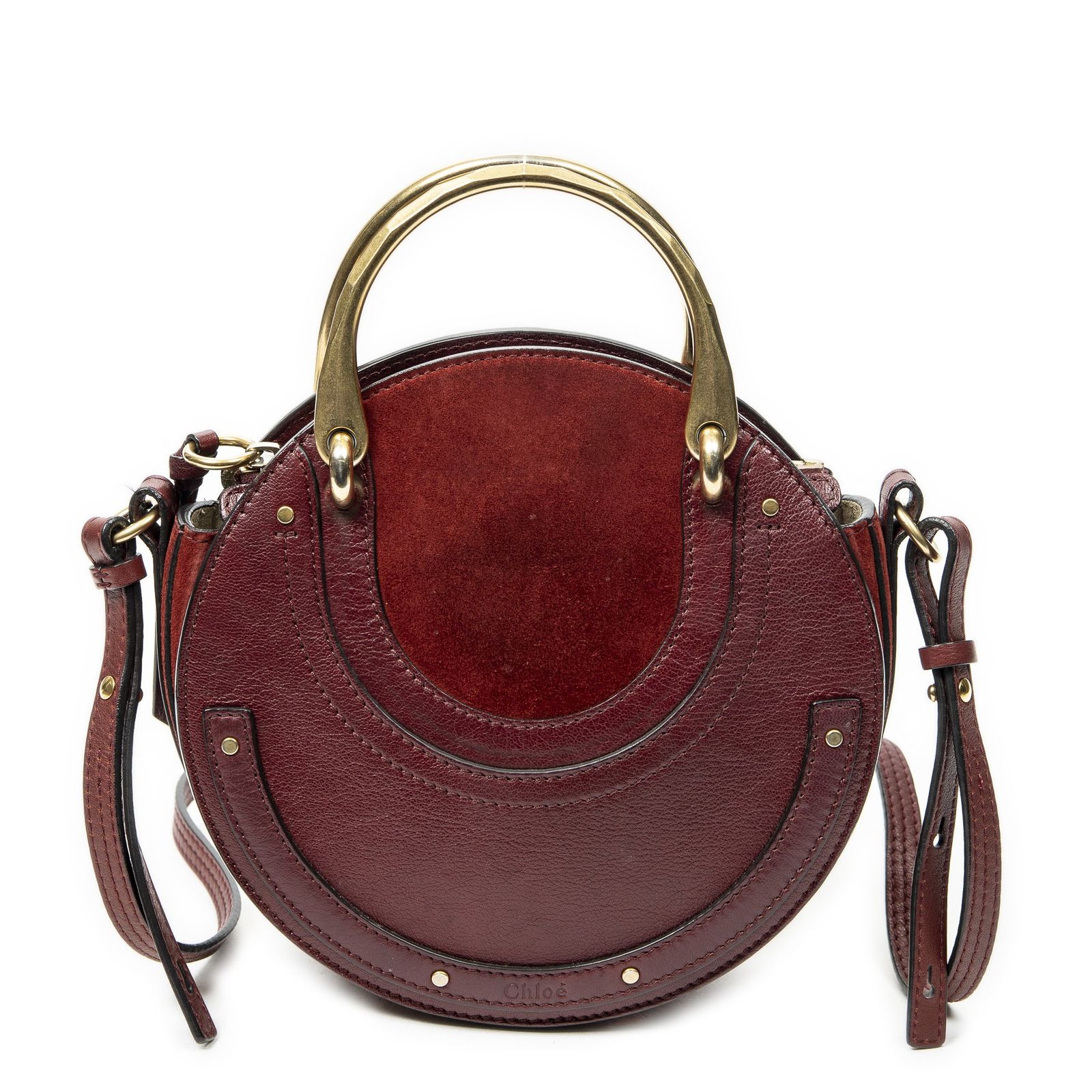 [中古] CHLOE クロエピクシー クロスボディバーガンディカーフスキンレザーAB