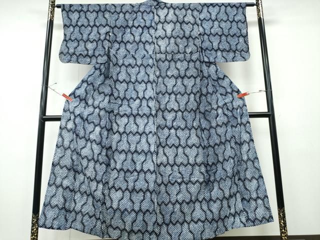平和屋着物∴夏物　浴衣　有松鳴海絞り　毘沙門亀甲文様　綿　逸品　CABH1363ng