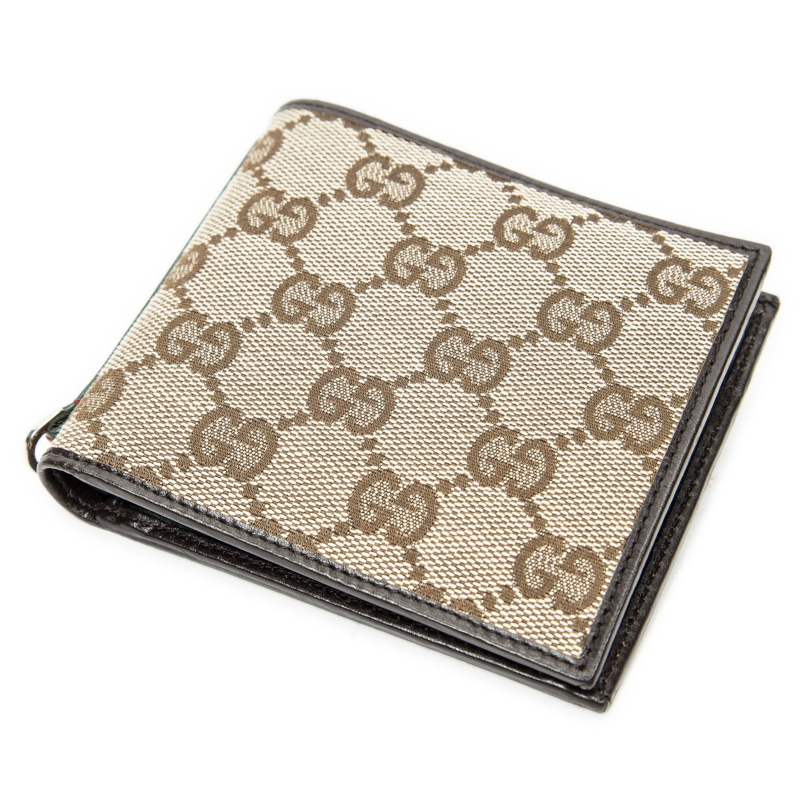[中古] GUCCI グッチWeb Bifold Walletベージュ/ブラウンGGキャンバスA