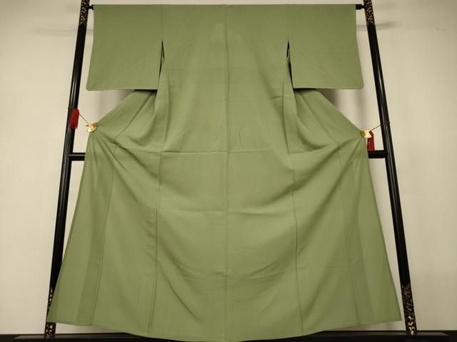 平和屋着物＊夏物　色無地　絽　柳茶色　松坂屋扱い　正絹　逸品　AABJ2542jd
