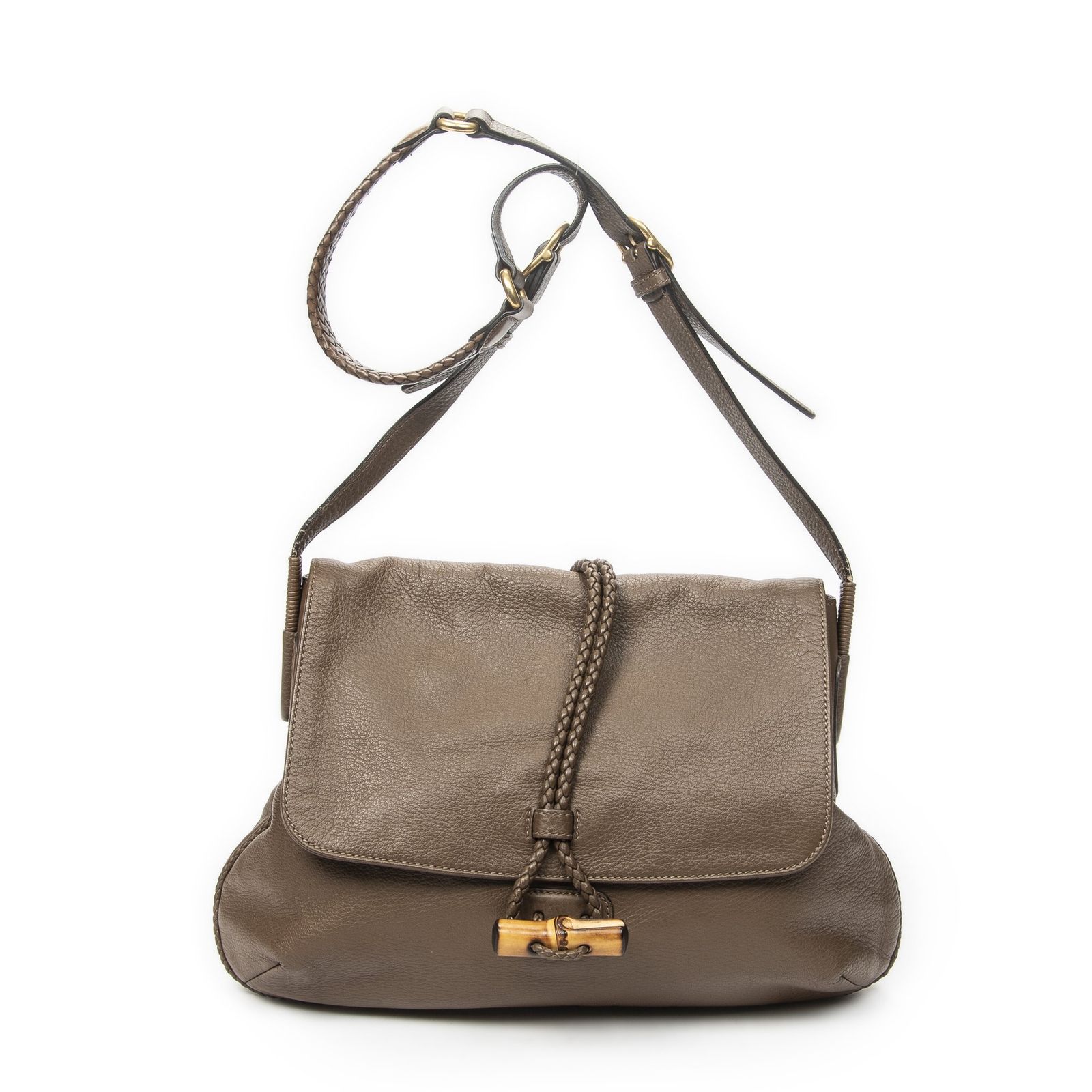 [中古] GUCCI グッチJungle Grande Messsenger茶色グレインカーフスキンレザーA
