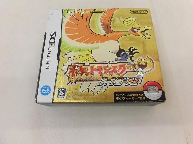 中古品 ゲーム ニンテンドーDS ソフト ポケットモンスター 金 ハートゴールド 箱・説 ポケウォーカー付き
