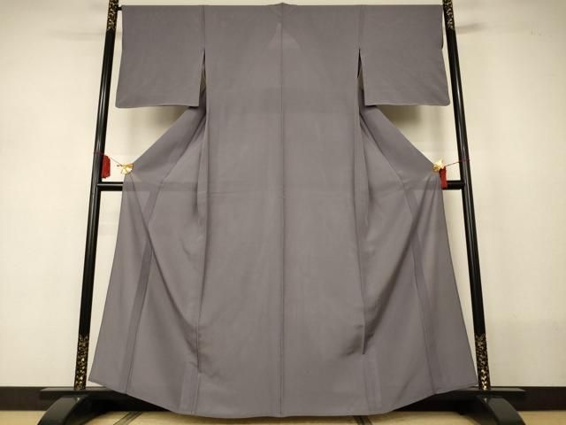 平和屋着物＊夏物　色無地　絽　煤色　正絹　逸品　AABJ2553jd
