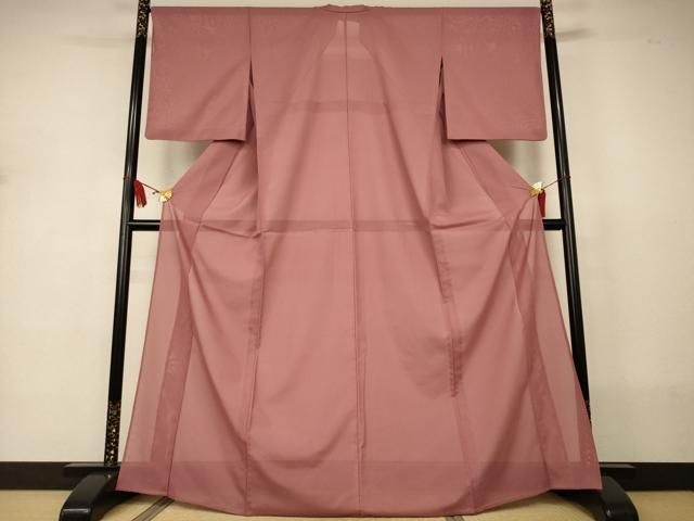 平和屋着物＊夏物　色無地　絽　宗伝唐茶色　洗える着物　AABJ2554jd