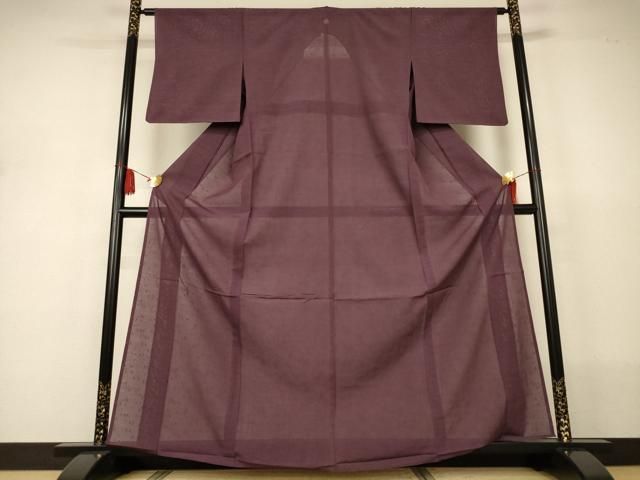 平和屋着物＊夏物　色無地　絽　流水紋紗　濃色　正絹　逸品　AABJ2555jd