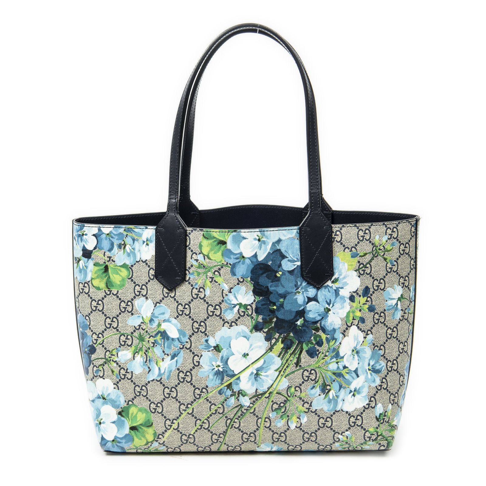 [中古] GUCCI グッチBlooms Reversible Tote青、グレー、ネイビーブルームズ スプリーム PVCキャンバスA