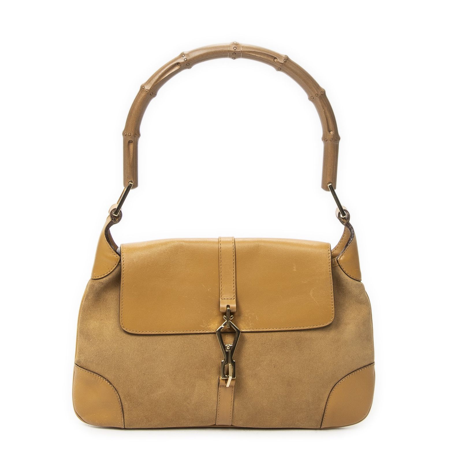 [中古] GUCCI グッチ竹フラップジャッキータンスエードレザーA