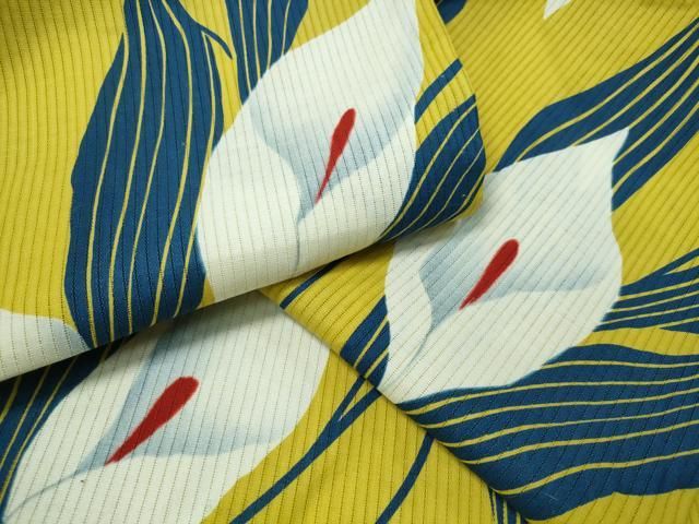 平和屋着物∴夏物　浴衣　綿絽　舞花文　日本製　綿　逸品　CABH1378ng