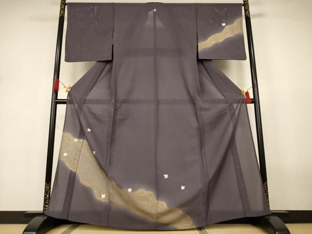 平和屋着物＊夏物　訪問着　絽　駒刺繍　飛鳥文　金彩　正絹　逸品　AABJ3285jd