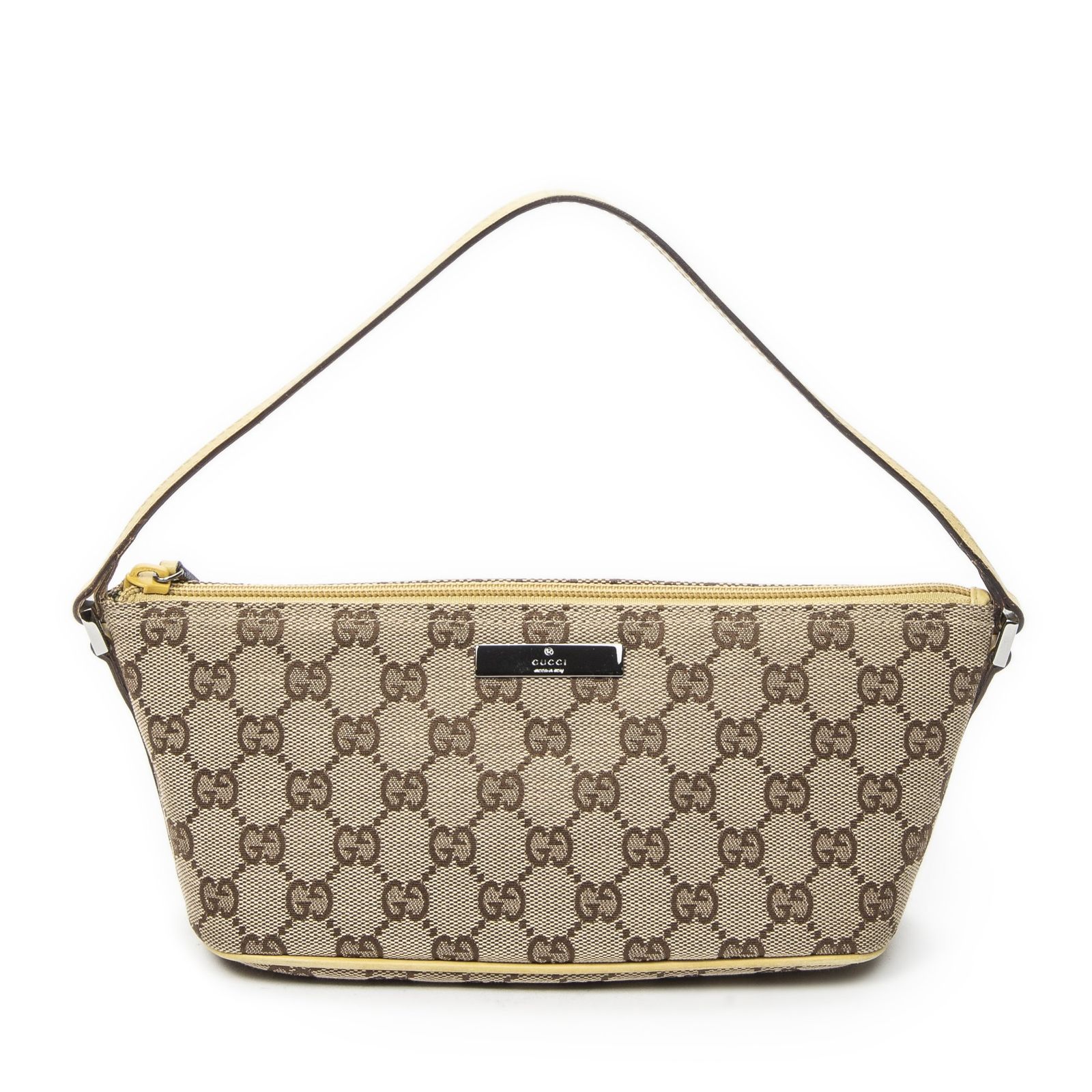 中古] GUCCI グッチアクセサリーポーチベージュ/タンGGキャンバスA