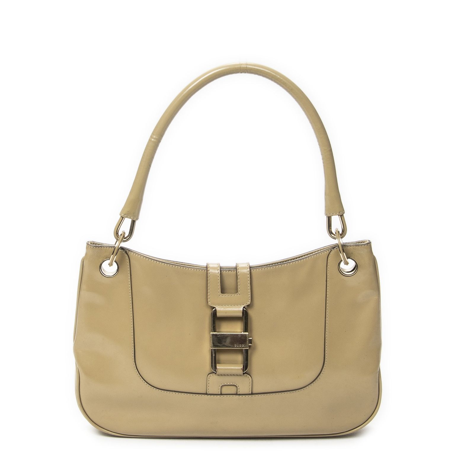 [中古] GUCCI グッチVintage JackieベージュスムースカーフスキンレザーAB