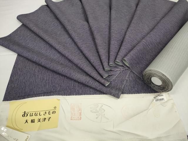 平和屋着物＊夏物　江戸小紋　反物　着尺　絽　五泉　大橋美津子　おはなしきもの　変わり間道　逸品　未使用　DABD8615zzz