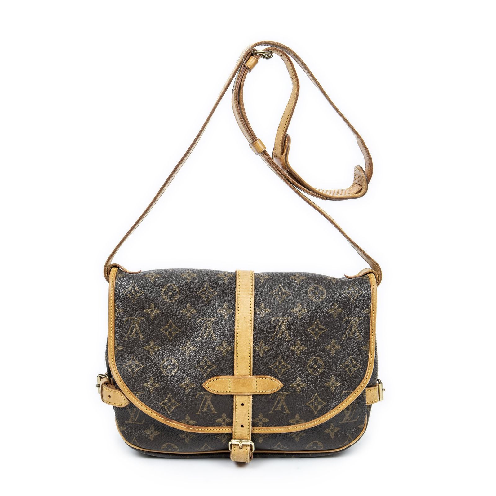 [中古] LOUIS VUITTON ルイヴィトンソミュール茶色モノグラムキャンバスAB