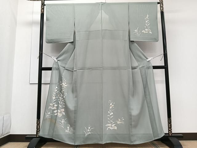 平和屋着物＊夏物　訪問着　絽　草花文　金彩　正絹　逸品　CABG7158xi