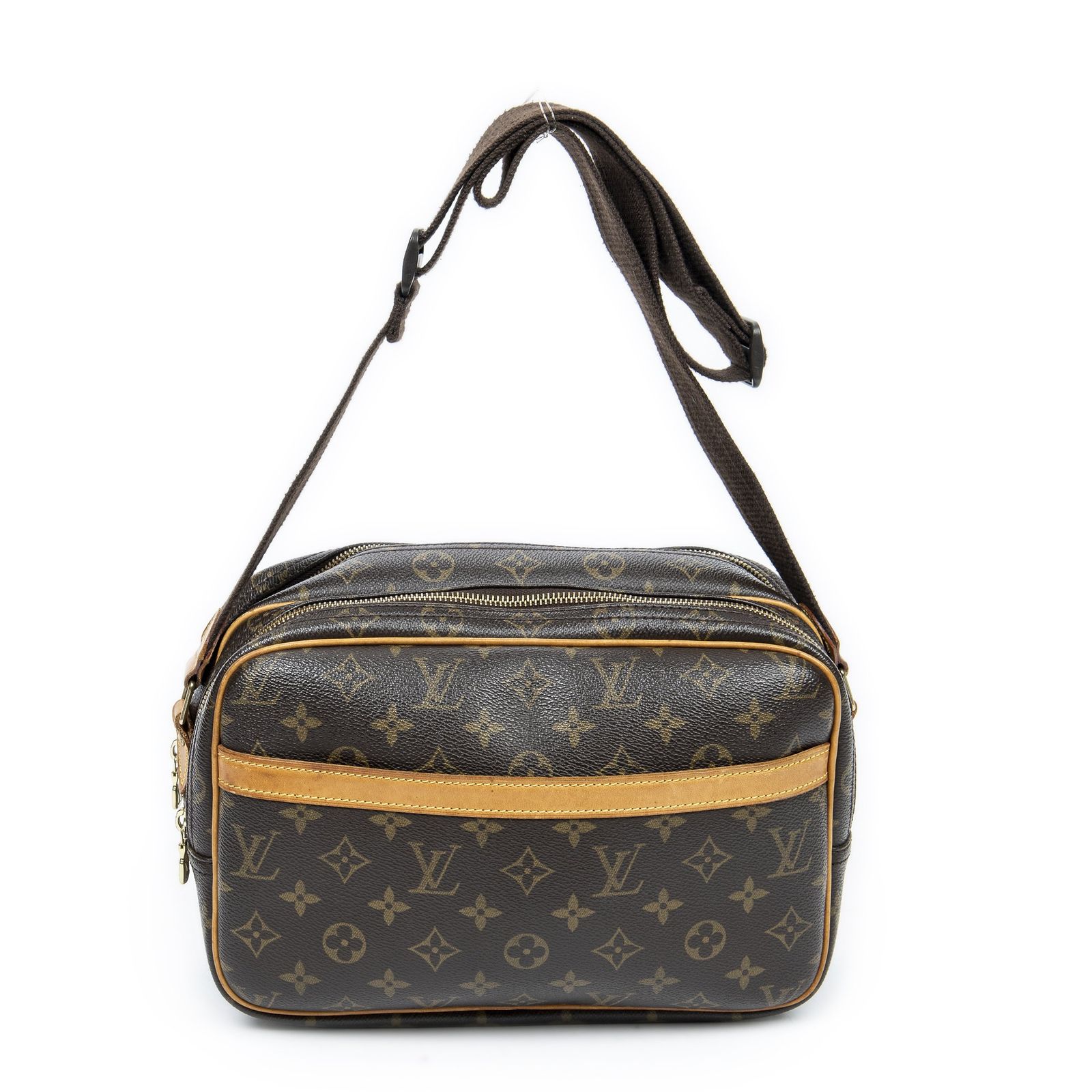 [中古] LOUIS VUITTON ルイヴィトンリポーター茶色モノグラムキャンバスAB