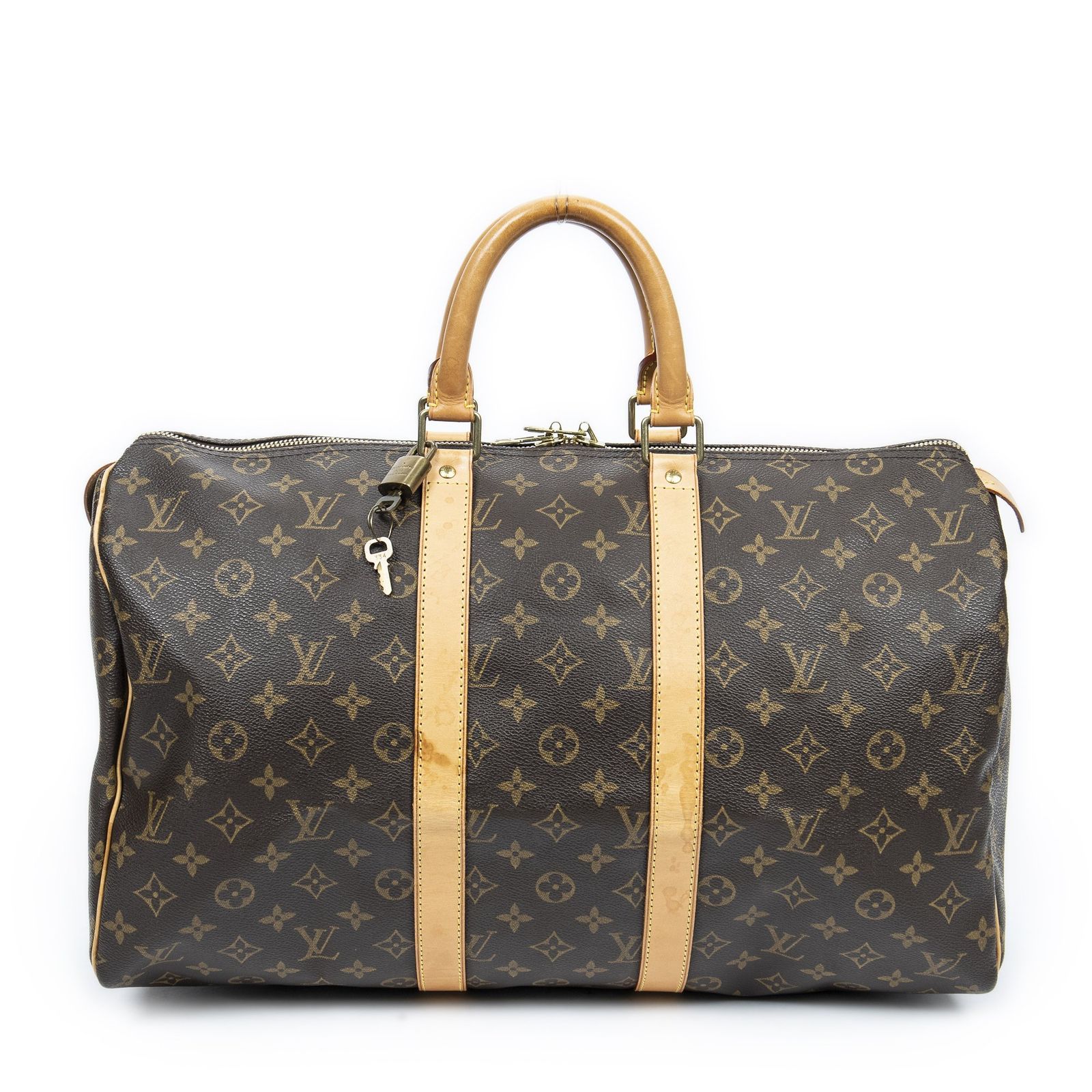 [中古] LOUIS VUITTON ルイヴィトンキーポル茶色モノグラムキャンバスAB