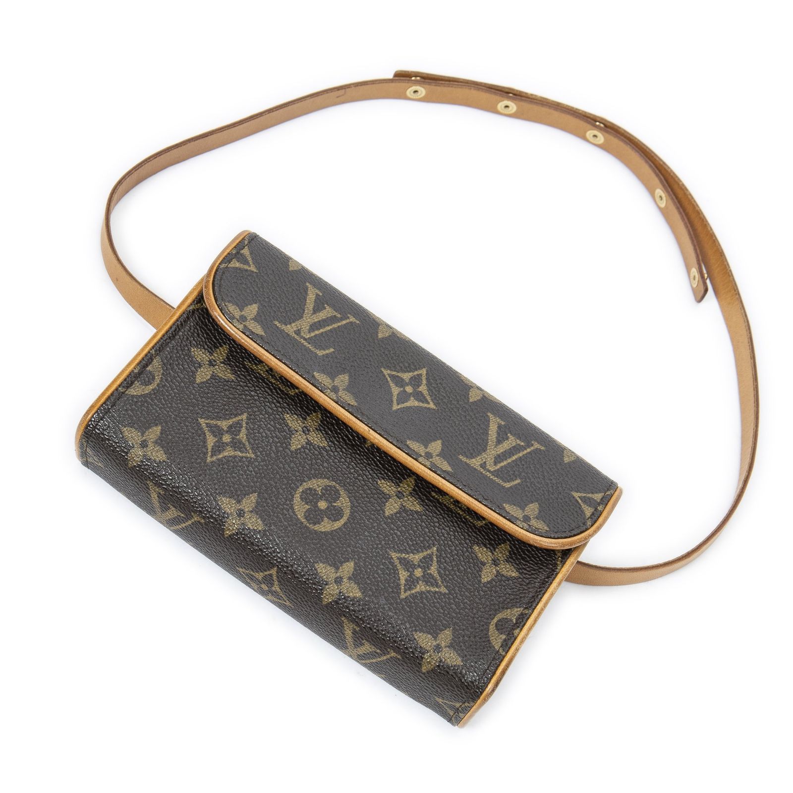 [中古] LOUIS VUITTON ルイヴィトンポシェット フロランティーヌ茶色モノグラムキャンバスAB