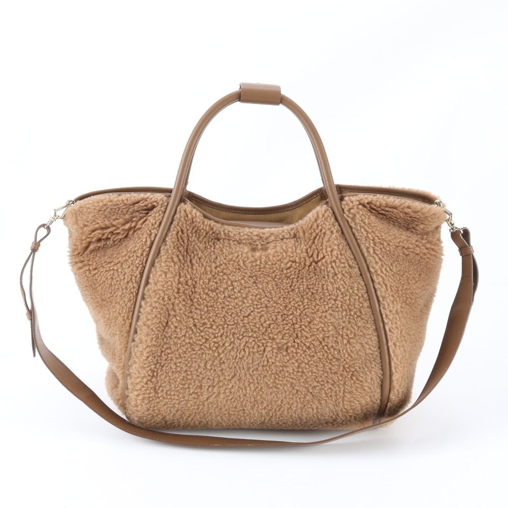 極美品 MaxMara マックスマーラ テディベア 2WAY ショルダーバッグ 斜め掛け トート レザー 本革 A4 レディース RBM ED39-10【中古】 53,040円