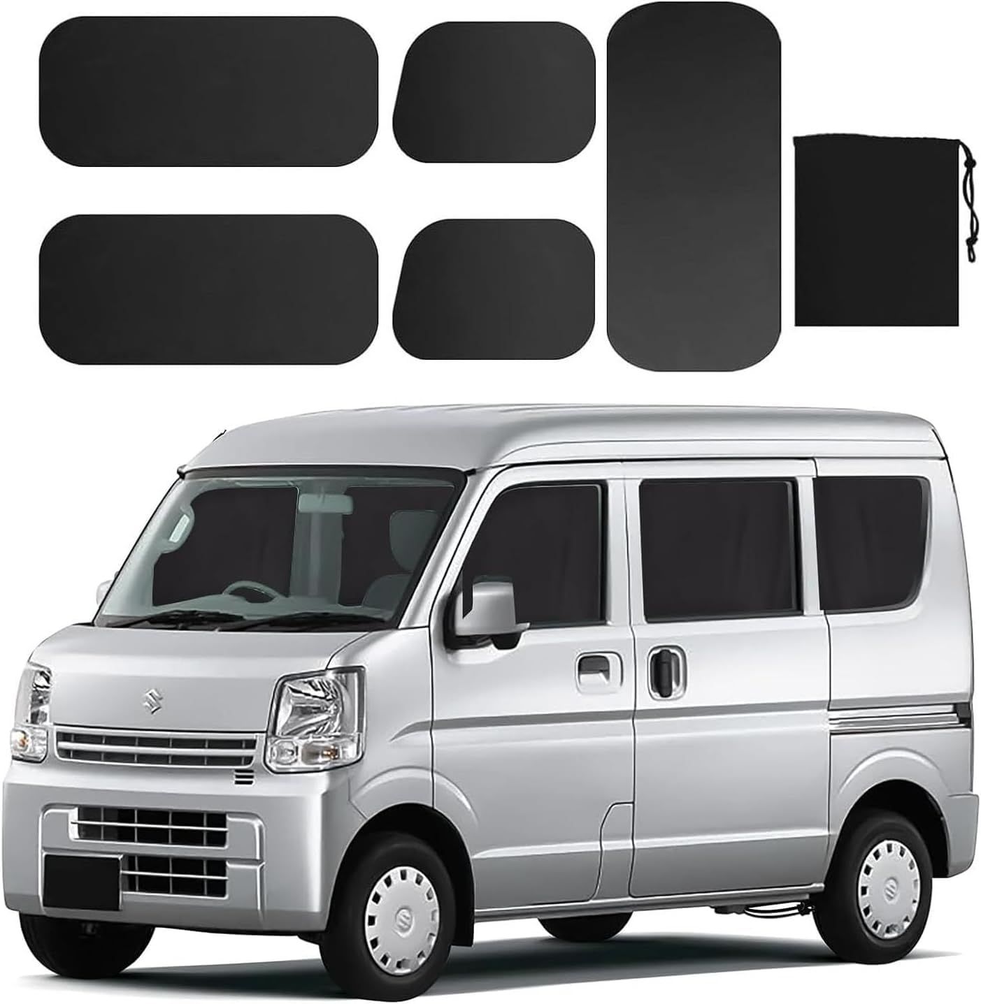 車用 カーテン スズキ エブリイ EVERY (DA17V JOIN/PC/PAリミテッド/PA)専用 マグネット スエード生地 車中泊 遮光 車種専用用品 日除け サイドカーテン バックドア用 5枚セット 目隠し 日よけ 防災 カー用品 プ 796b414c