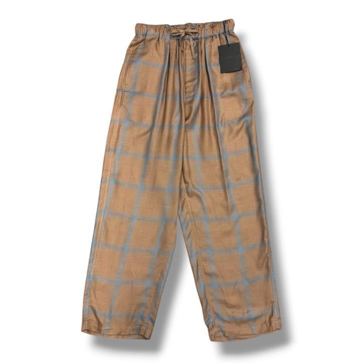 参考上代39,600円 未使用品 YOKE 24AW RAYON WOOL OMBRE PLAID EASY PANTS レーヨンウールオンブレプレイドイージーパンツ ヨーク YK24FW0792P トープ 1 1808A1