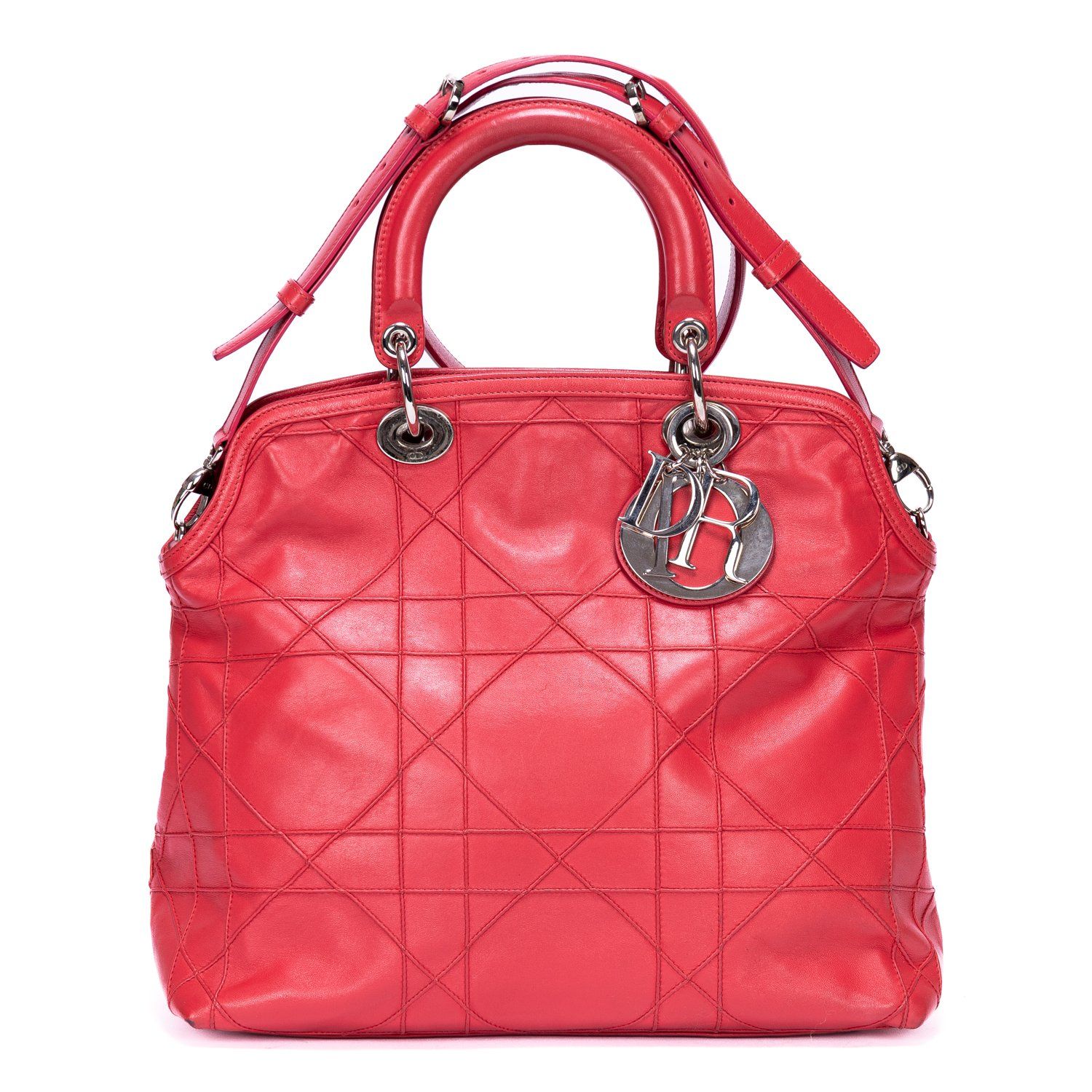 [中古] DIOR ディオールグランヴィルピンクキルティング・シボレザーA