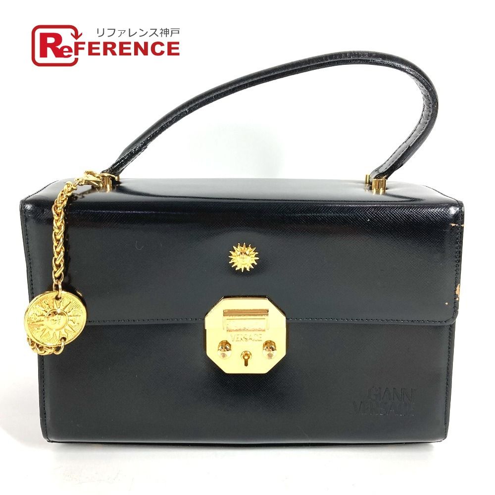VERSACE ヴェルサーチ ハンドバッグ サンバースト ロゴ バニティバッグ