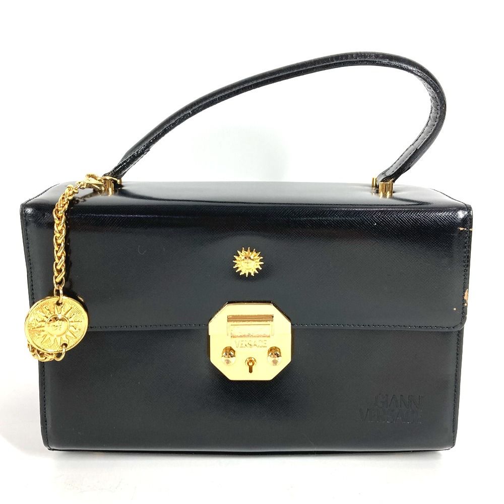 VERSACE ヴェルサーチ ハンドバッグ サンバースト ロゴ バニティバッグ