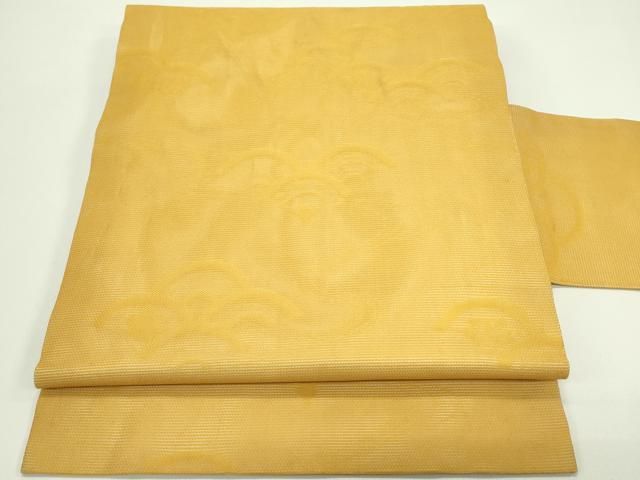 平和屋着物＊夏物　九寸名古屋帯　青海波　柑子色　正絹　逸品　CABG7520rv