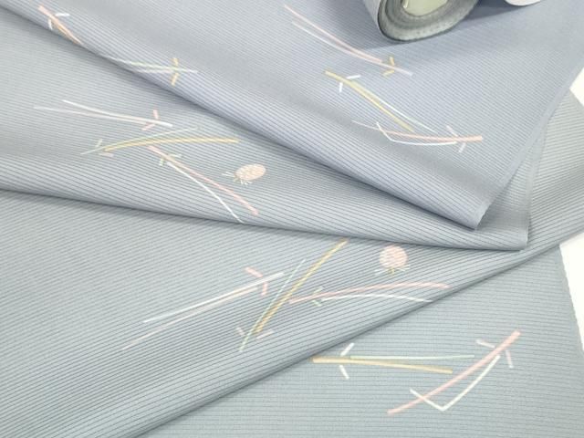 平和屋着物＊夏物　小紋　反物　着尺　駒絽　五泉　松ぼっくり　松葉文　逸品　未使用　DABD8591zzz