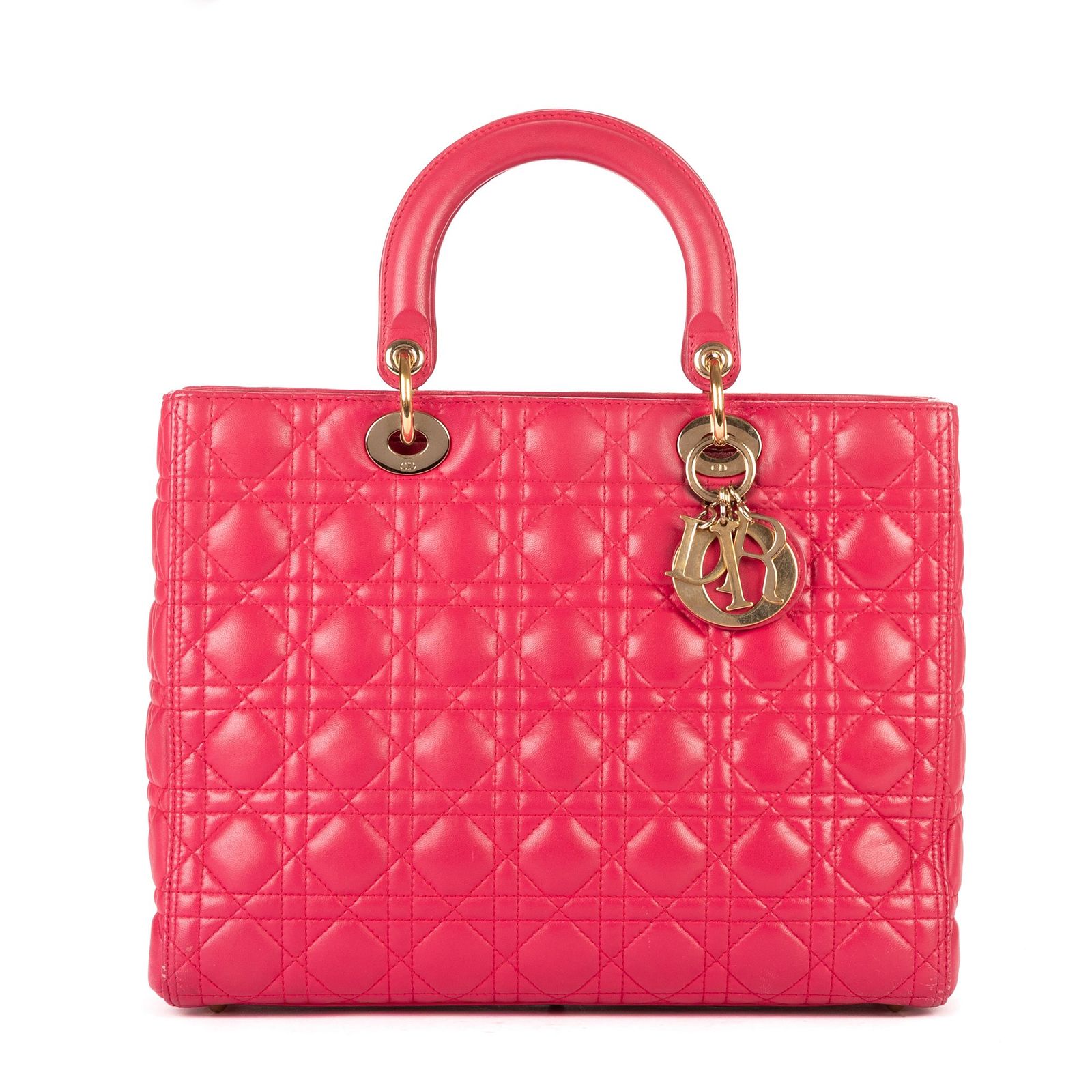 [中古] DIOR ディオールレディ ディオールピンクカナージュレザーA