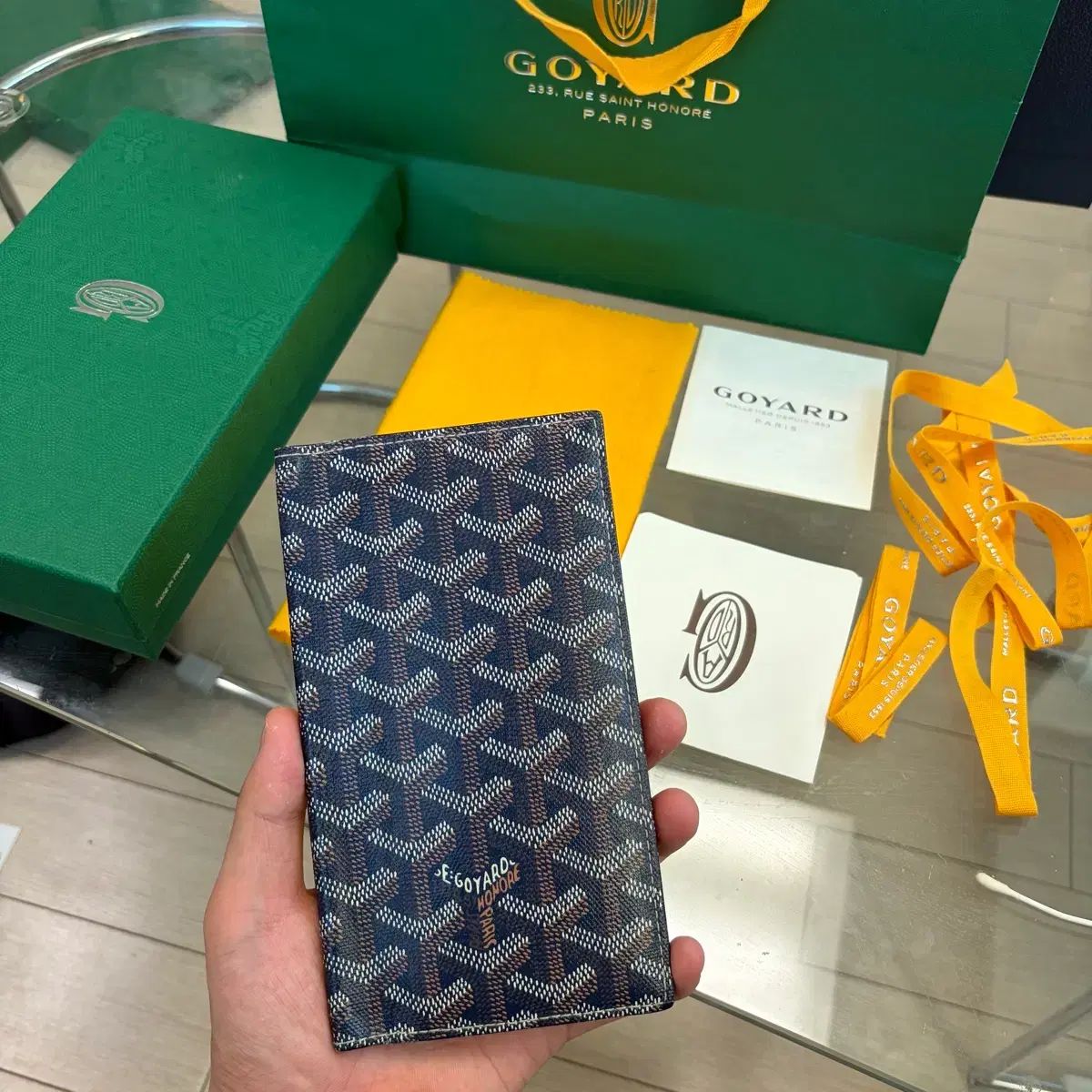 {ほぼ新品/フルセット} Masion Goyard ゴヤール ネイビー サン・ルイ 長財布